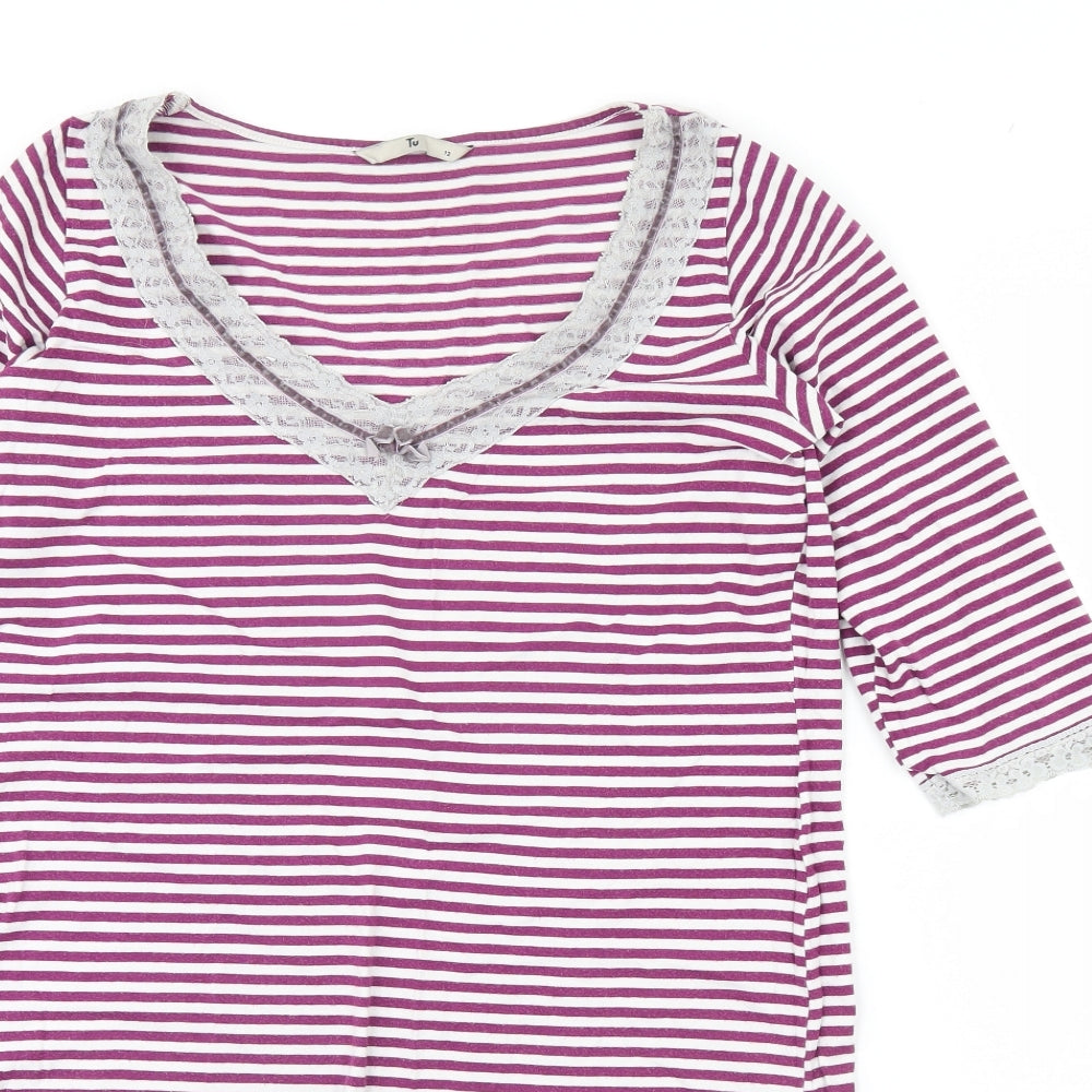 TU Womens Purple Striped  Shift  Size 12