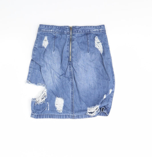 Missguided Womens Blue  Denim Mini Skirt Size 8