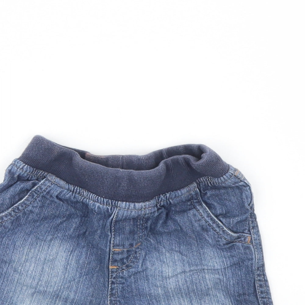 Mothercare Baby Blue  Denim Cropped Trousers Size 9 Months