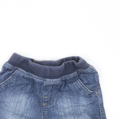 Mothercare Baby Blue  Denim Cropped Trousers Size 9 Months