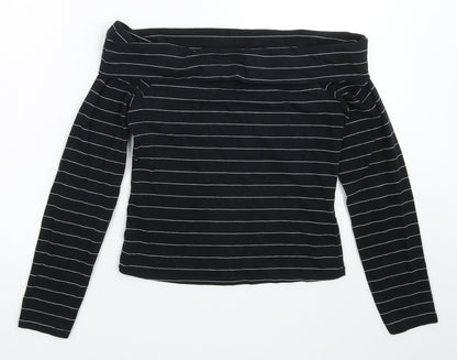 Miss Selfridge Womens Blue Striped  Pullover Sweatshirt Size 12