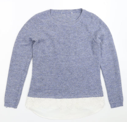 George Womens Blue  Knit Pullover Jumper Size 8