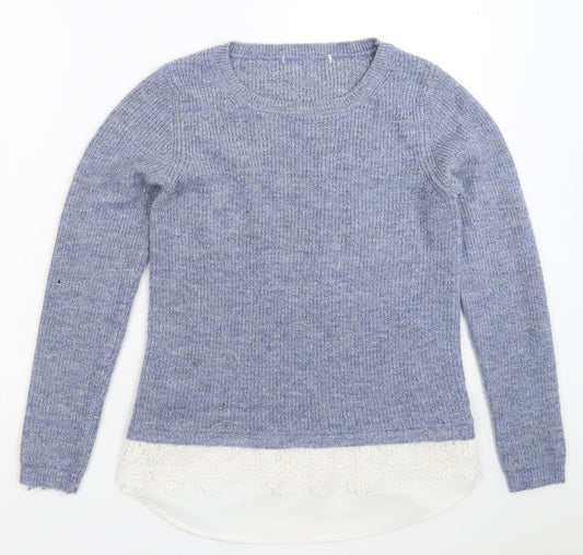 George Womens Blue  Knit Pullover Jumper Size 8
