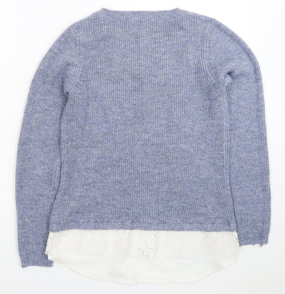 George Womens Blue  Knit Pullover Jumper Size 8
