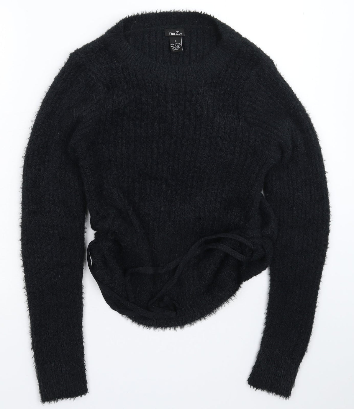 Additional front view of rue21 women’s black knit jumper, size S