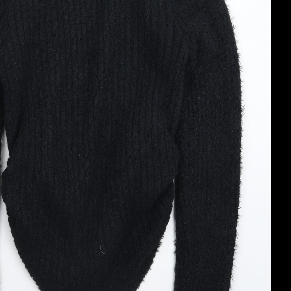 Brand and care label for rue21 women’s black knit jumper, size S