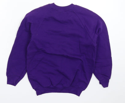 Fruit of the Loom Boys Purple   Pullover Sweatshirt Size 7-8 Years