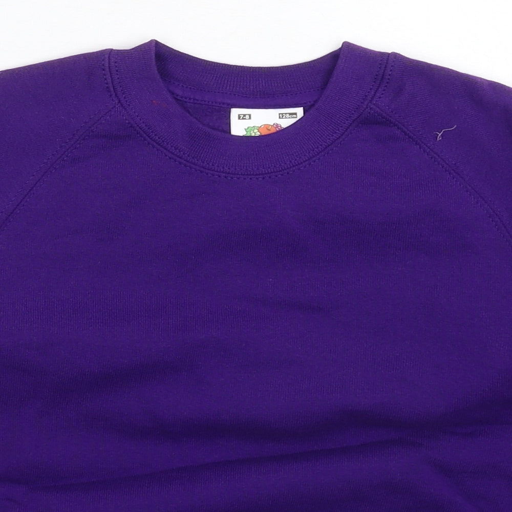 Fruit of the Loom Boys Purple   Pullover Sweatshirt Size 7-8 Years
