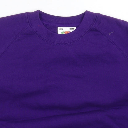 Fruit of the Loom Boys Purple   Pullover Sweatshirt Size 7-8 Years