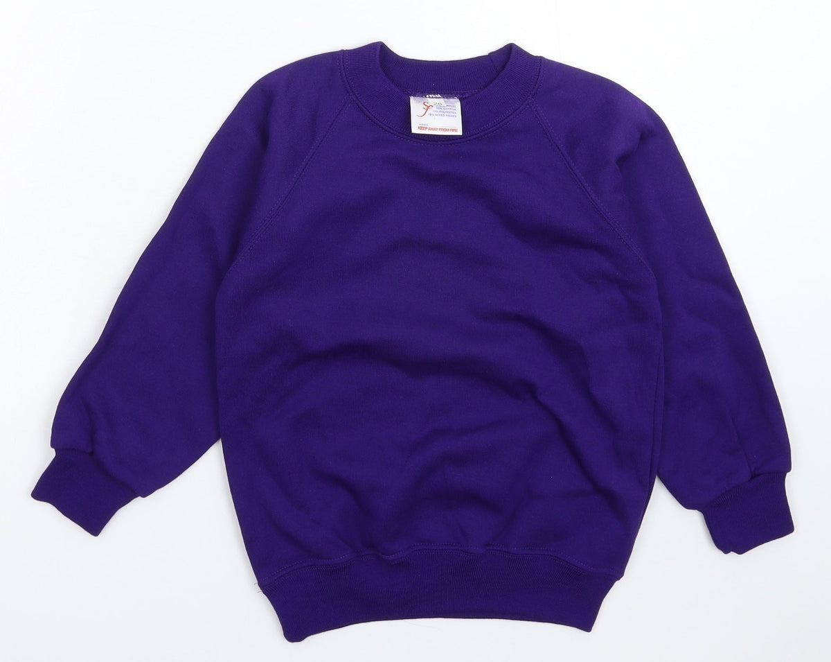 Additional front view of Preworn boys’ purple pullover sweatshirt, size S
