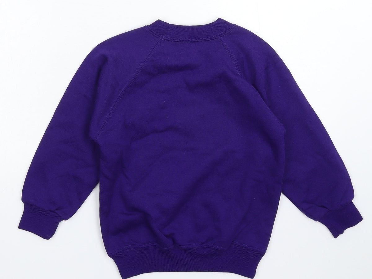 Back view of Preworn boys’ purple pullover sweatshirt, size S