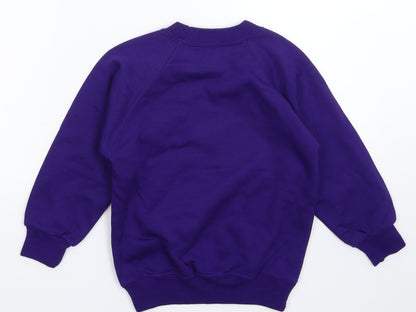Back view of Preworn boys’ purple pullover sweatshirt, size S