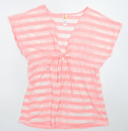 Ocean Club Womens Pink Striped  Cardigan Jumper Size 16