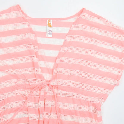Ocean Club Womens Pink Striped  Cardigan Jumper Size 16