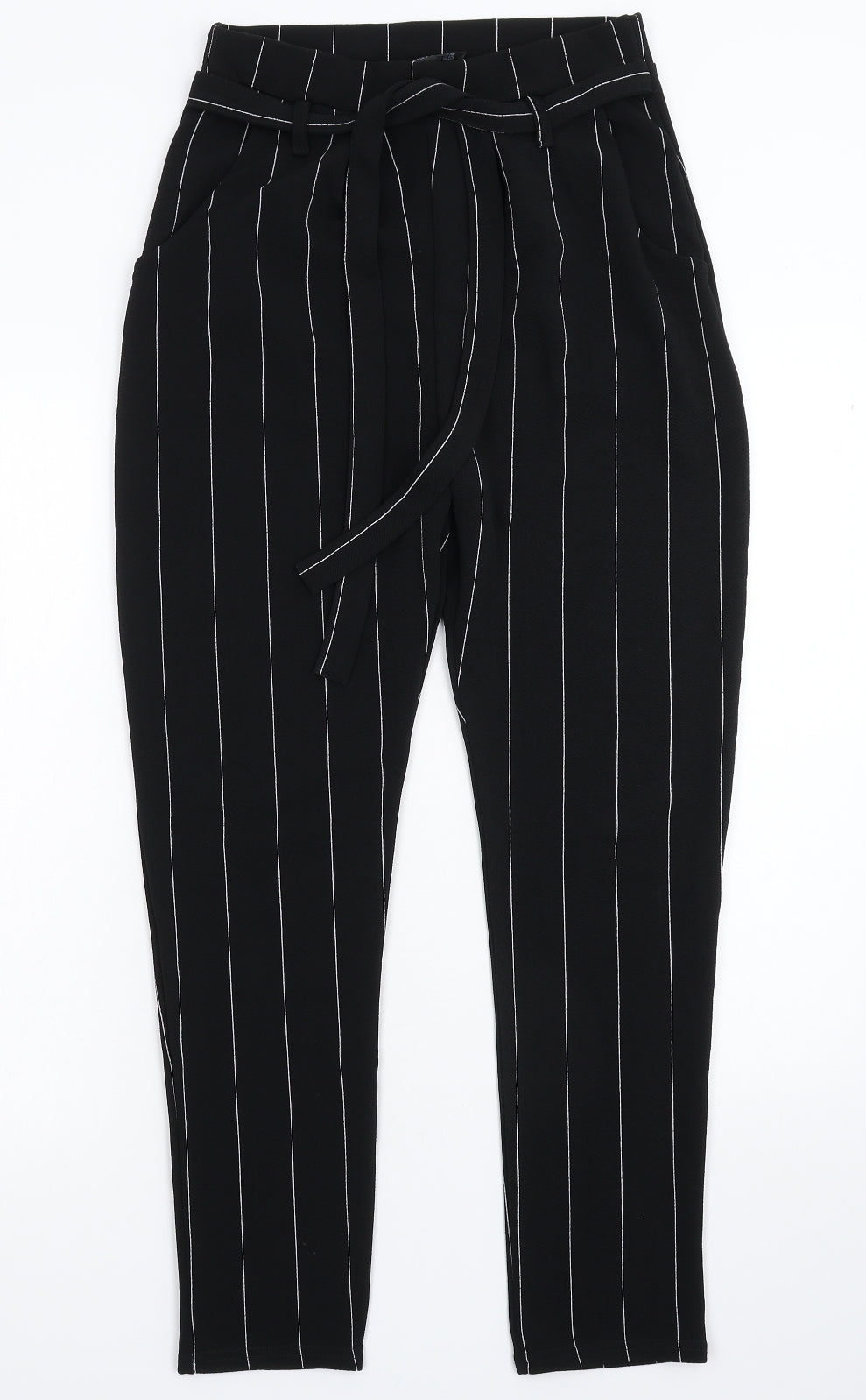 Cameo Womens Black Striped  Trousers  Size 10 L27 in
