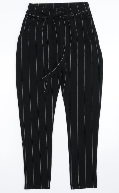 Cameo Womens Black Striped  Trousers  Size 10 L27 in