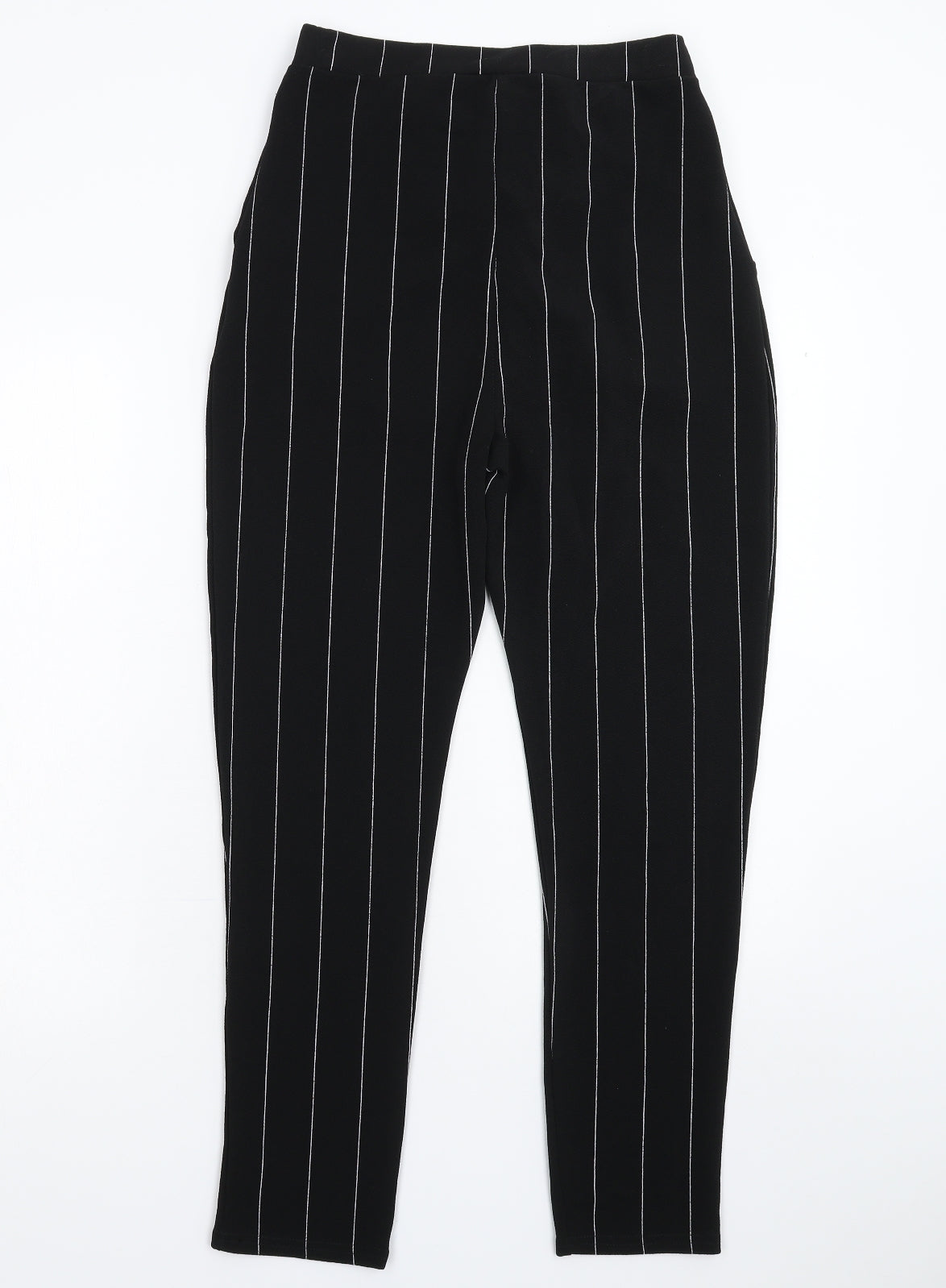Cameo Womens Black Striped  Trousers  Size 10 L27 in