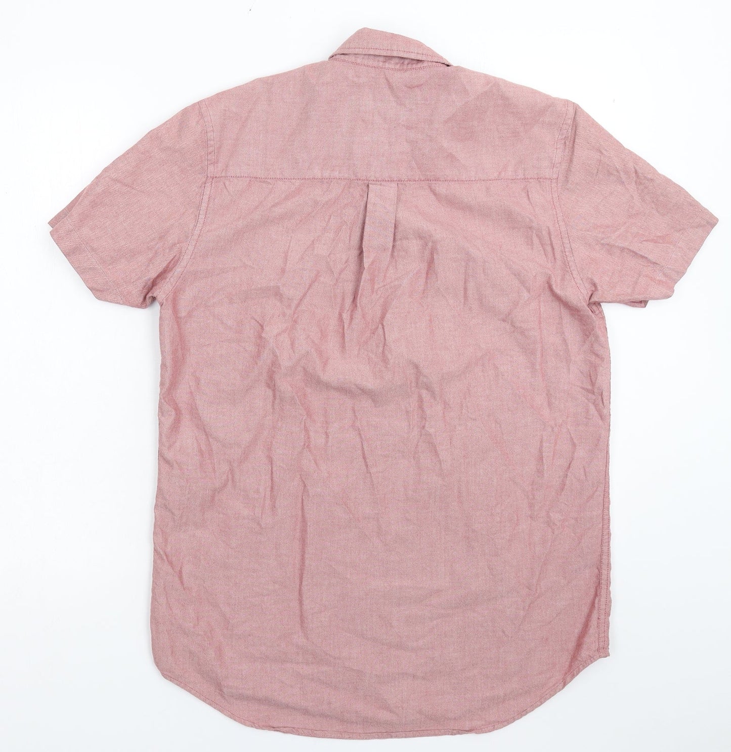 Mens UK Size S Topman Pink  Button-Up Short Sleeve Casual Shirt