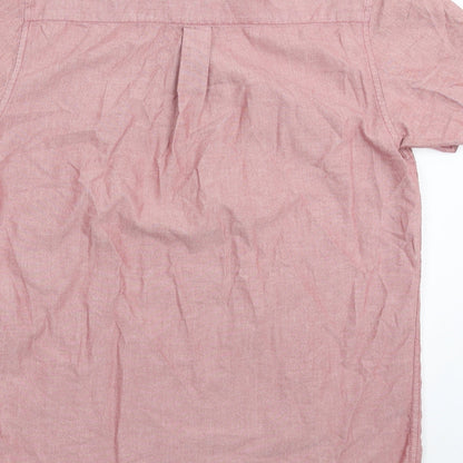 Mens UK Size S Topman Pink  Button-Up Short Sleeve Casual Shirt