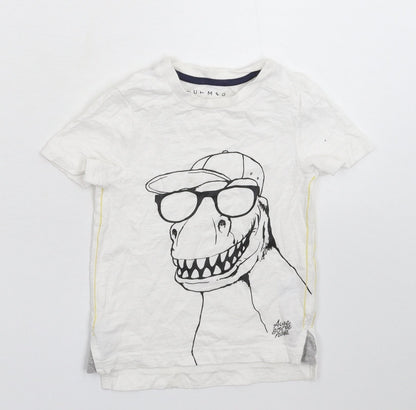Additional front view of Nutmeg Baby White Basic T-Shirt, size 12-18, Months