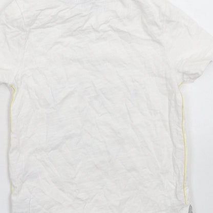 Brand and care label for Nutmeg Baby White Basic T-Shirt, size 12-18, Months