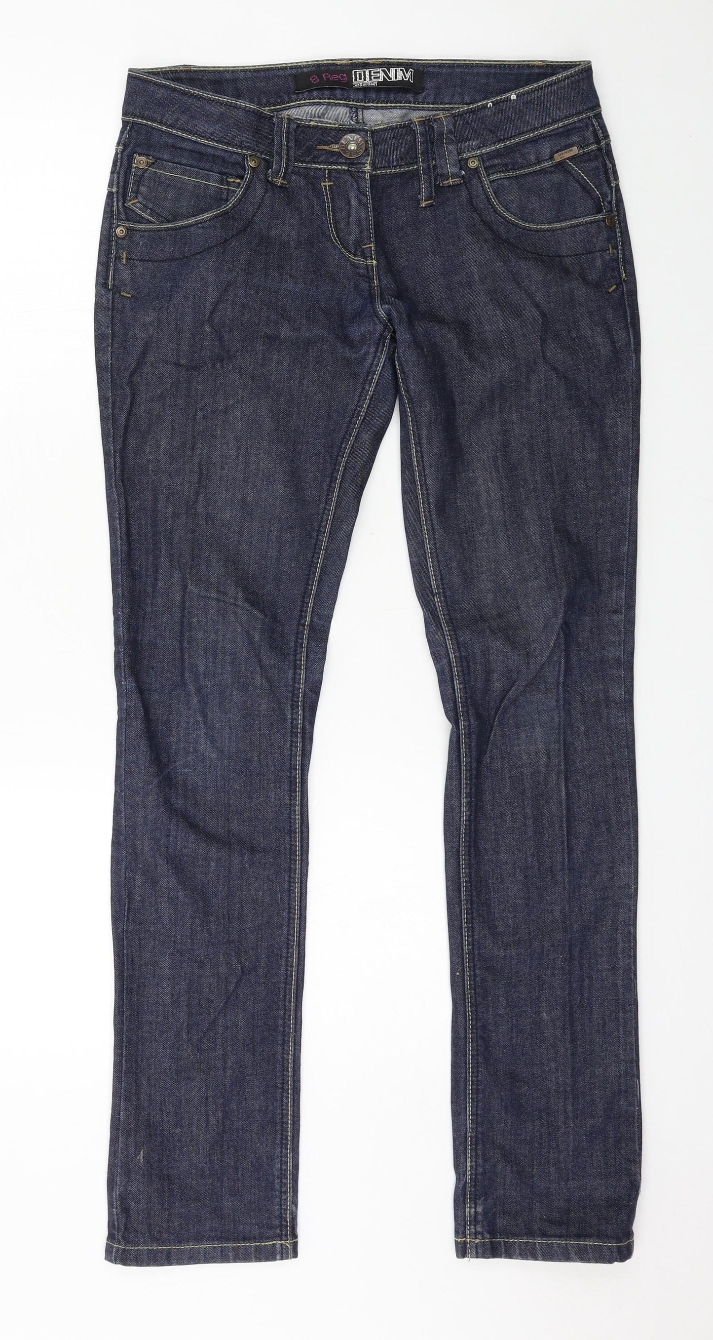 Denim 365 Womens Blue  Denim Straight Jeans Size 8 L31 in