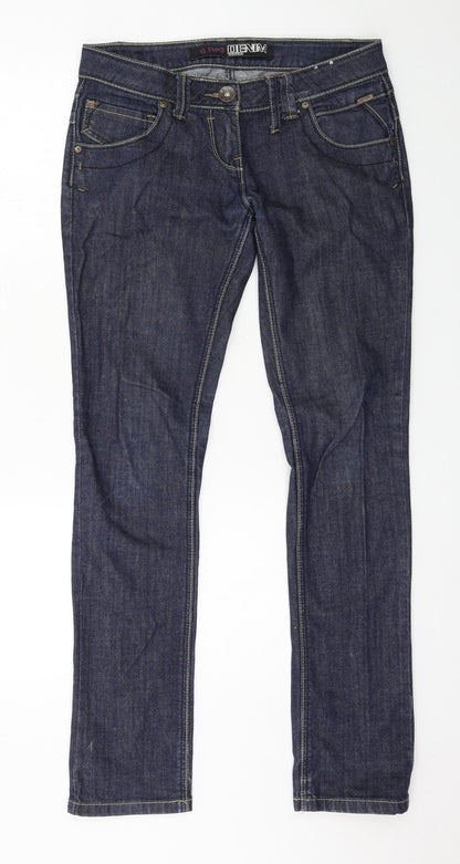 Denim 365 Womens Blue  Denim Straight Jeans Size 8 L31 in