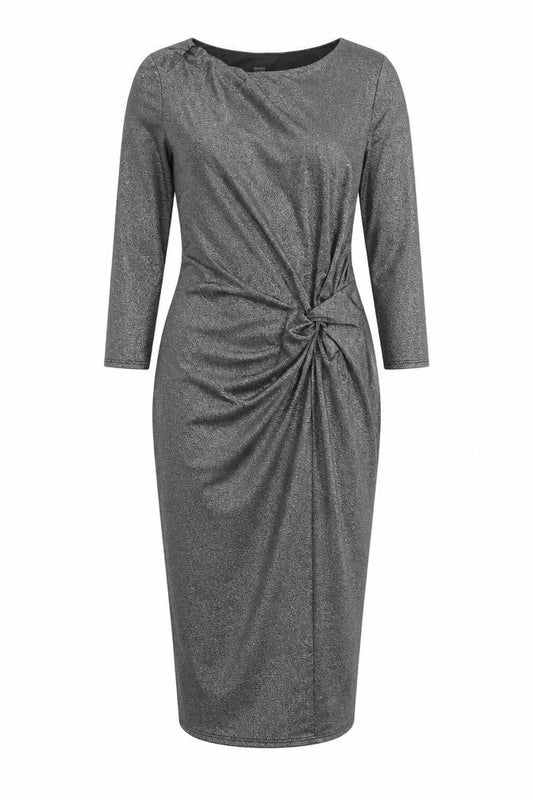 Front view of F&F women’s grey jersey bodycon, size UK 6