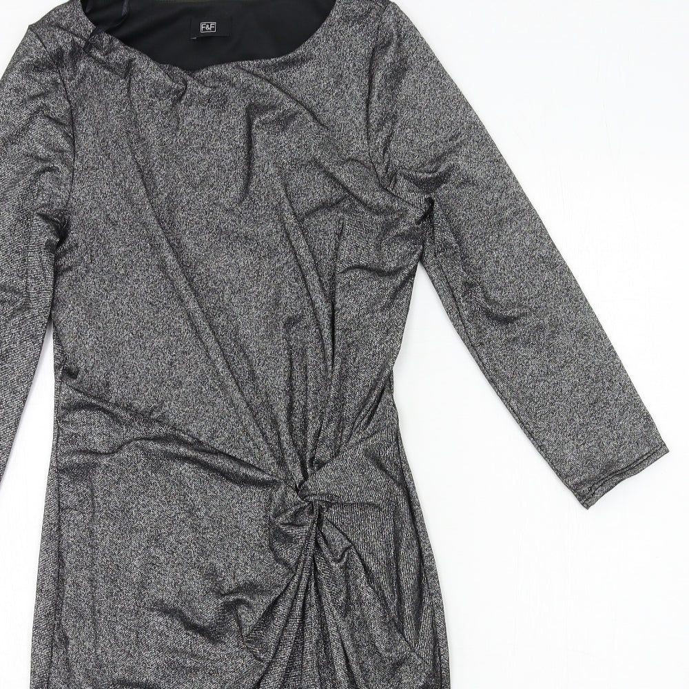 F&F Womens Grey  Jersey Bodycon  Size 6