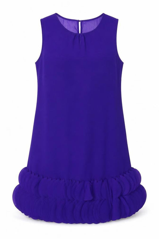 Front view of Principles women’s purple rayon tank dress, size UK 10