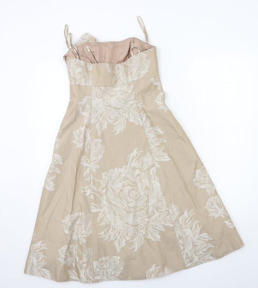 Debut Womens Brown Floral  Ball Gown  Size 8