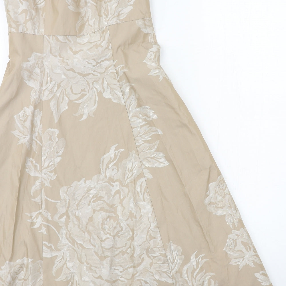 Debut Womens Brown Floral  Ball Gown  Size 8