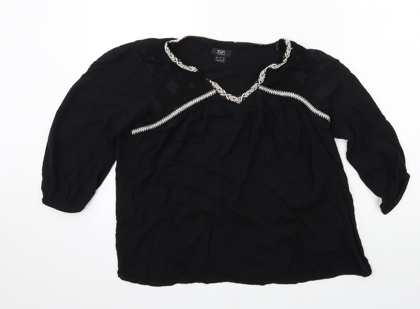 F&F Womens Black   Basic Blouse Size 10
