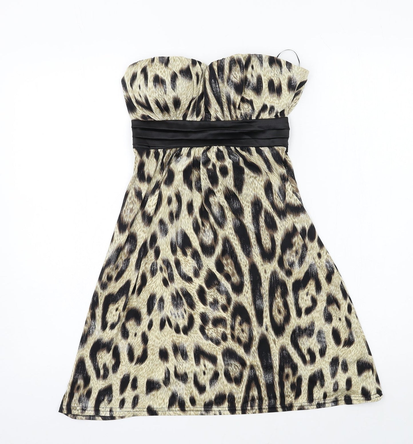 CFLUK Womens Beige Animal Print Jersey Bodycon  Size M