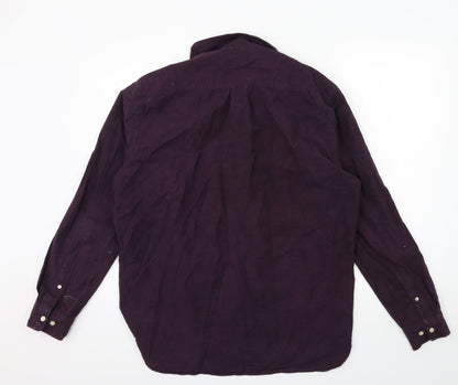 Mens UK Size M H&M Purple  Button-Up Long Sleeve Casual Shirt