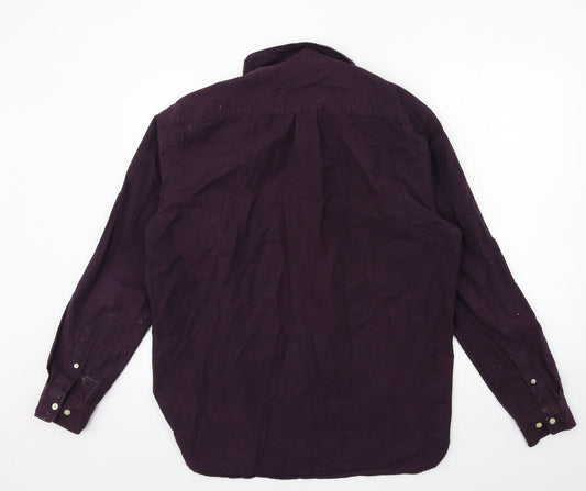 Mens UK Size M H&M Purple  Button-Up Long Sleeve Casual Shirt