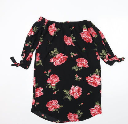 Cameo Rose Womens Black Floral  A-Line  Size 10