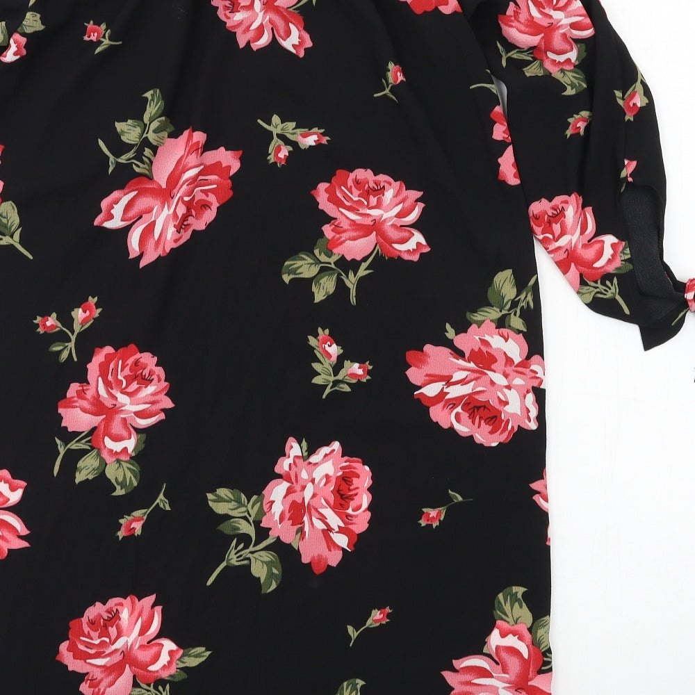 Cameo Rose Womens Black Floral  A-Line  Size 10