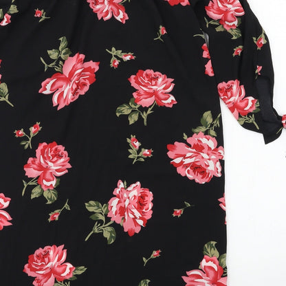 Cameo Rose Womens Black Floral  A-Line  Size 10