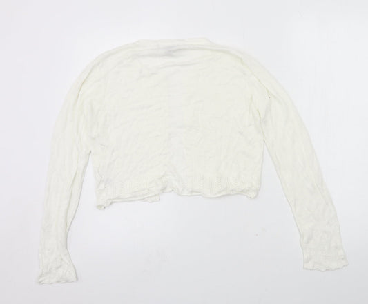 Primark Womens Ivory  Knit Cardigan Jumper Size 6