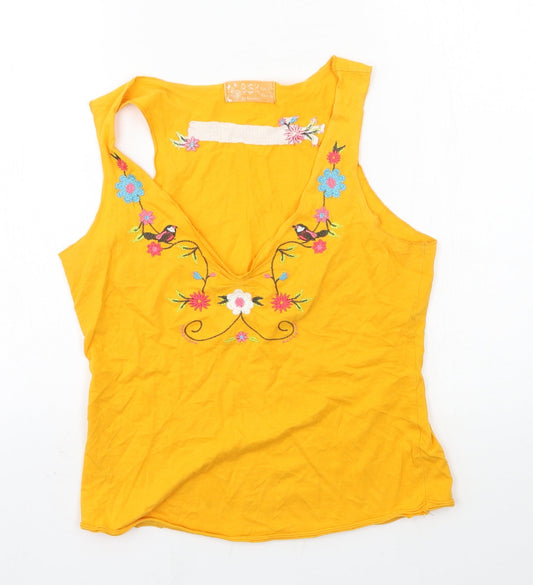 Bershka Womens Orange  Jersey Basic Tank Size L