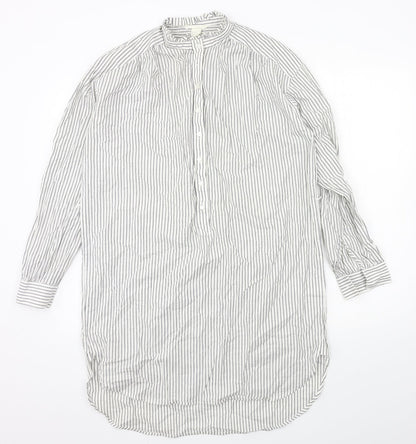 H&M Womens White Striped  Shirt Dress  Size 6