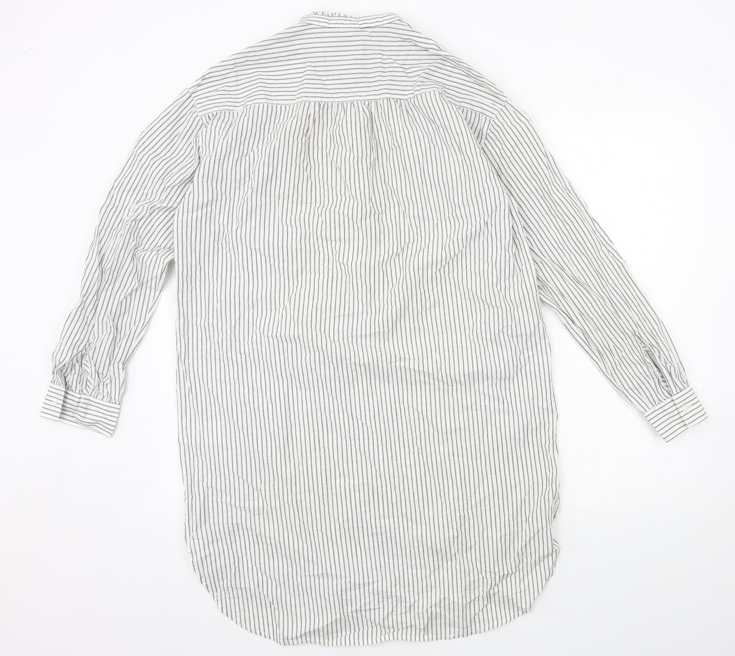H&M Womens White Striped  Shirt Dress  Size 6