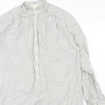 H&M Womens White Striped  Shirt Dress  Size 6