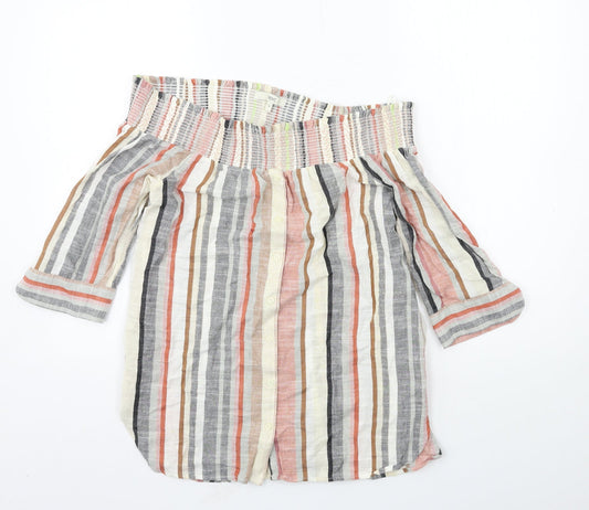 Womens UK Size 12 NEXT Multicoloured Basic Blouse