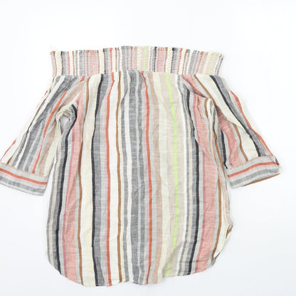 Womens UK Size 12 NEXT Multicoloured Basic Blouse