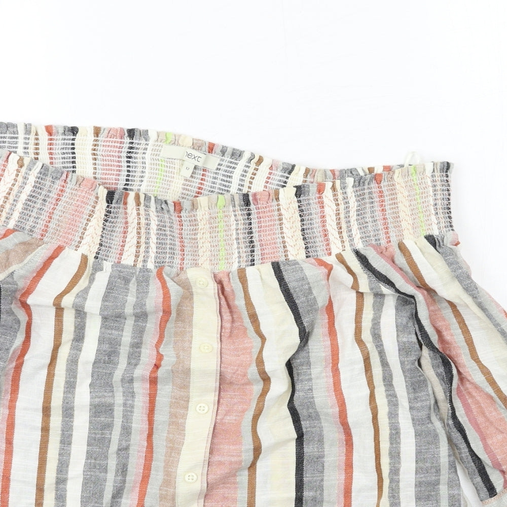 Womens UK Size 12 NEXT Multicoloured Basic Blouse