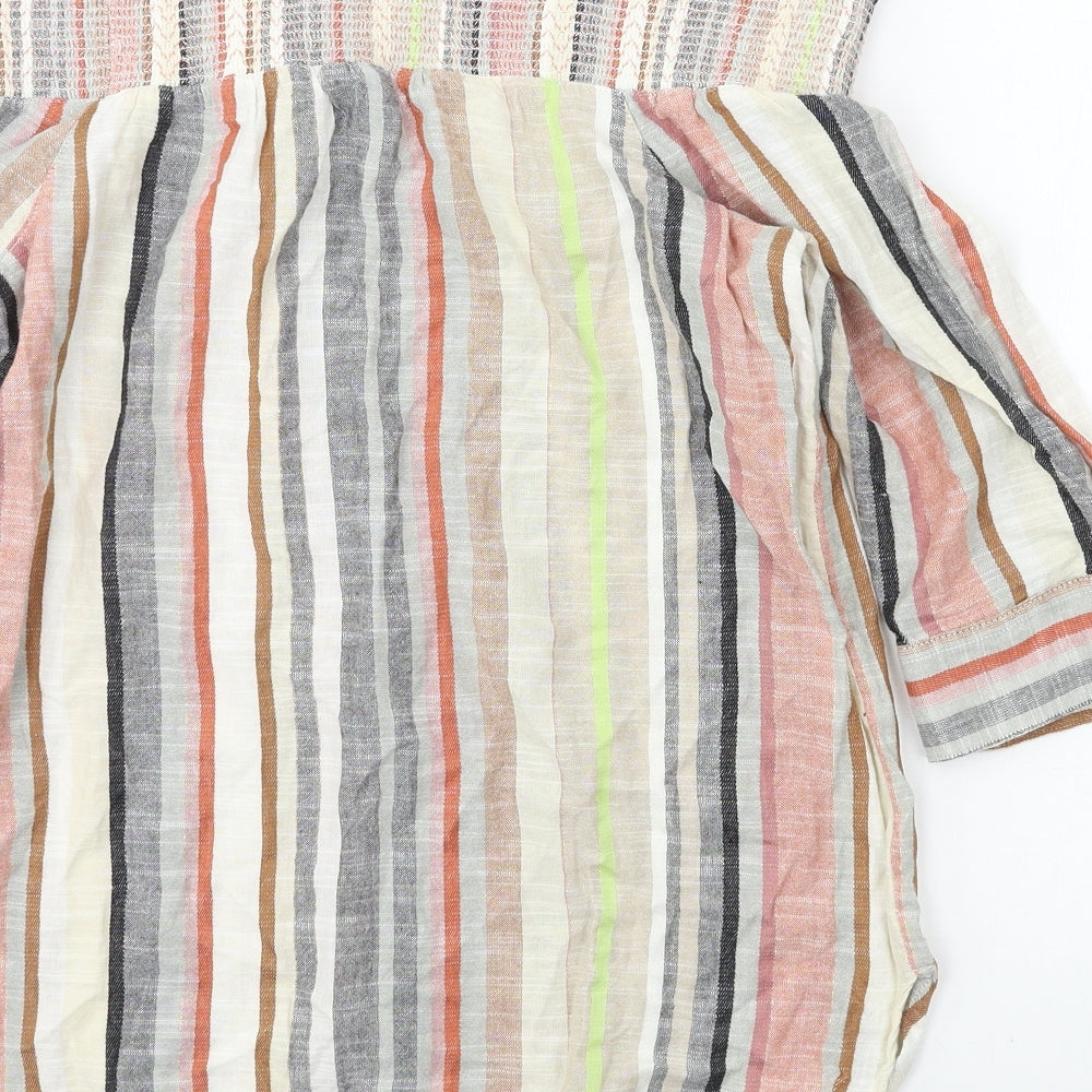 Womens UK Size 12 NEXT Multicoloured Basic Blouse