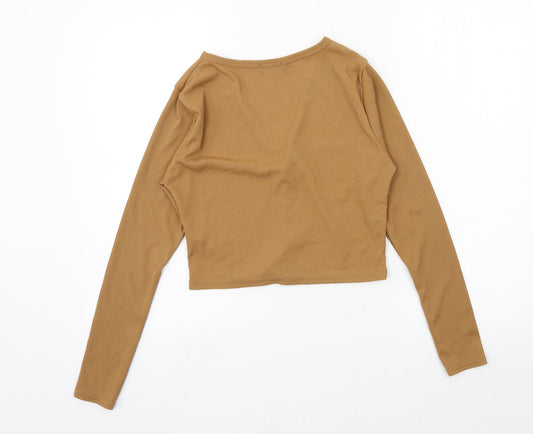 TU Womens Brown  Jersey Cardigan Jumper Size M