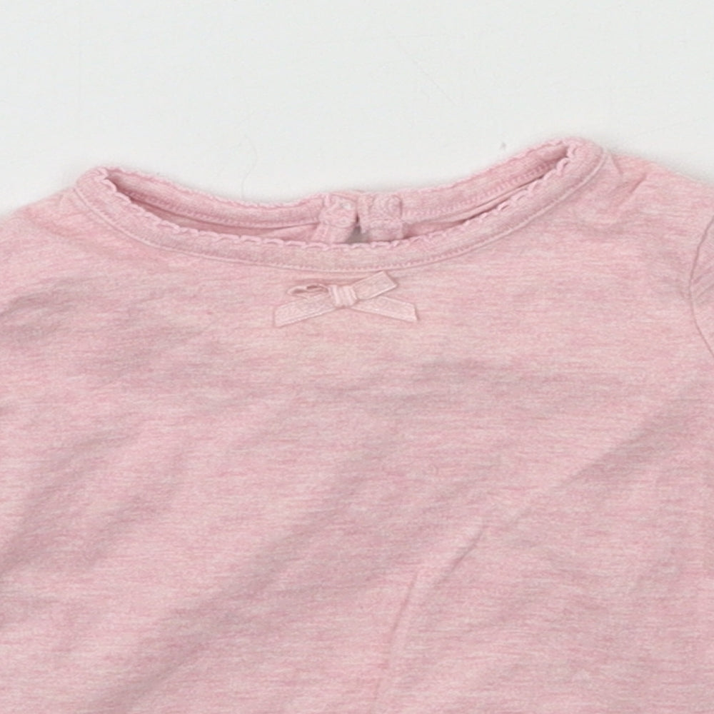 George Girls Pink  Jacquard Basic T-Shirt Size 3-6 Months